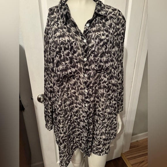 Roz & Ali semi sheer blouse 1X - Picture 1 of 7